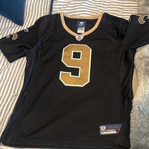 NOLA Saints Reebok Black and Gold Number 9 Jersey